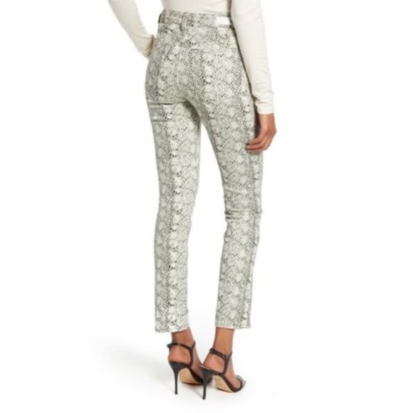 Adriano Goldschmied High-Rise Straight Snake Print Cropped Jeans Size 30 - Picture 3 of 10